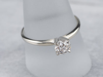 European Cut Diamond Engagement Ring