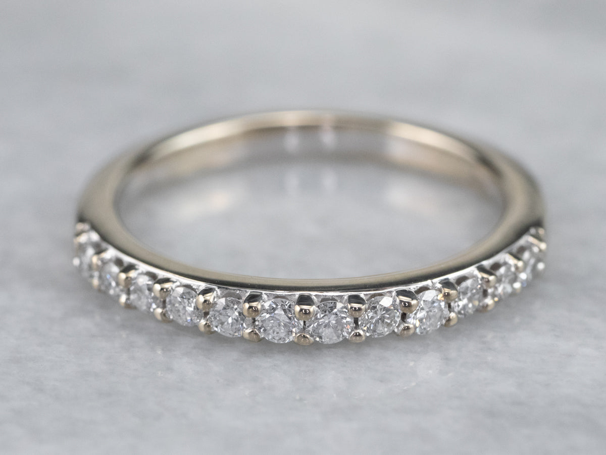 Diamond 18K White Gold Wedding Band
