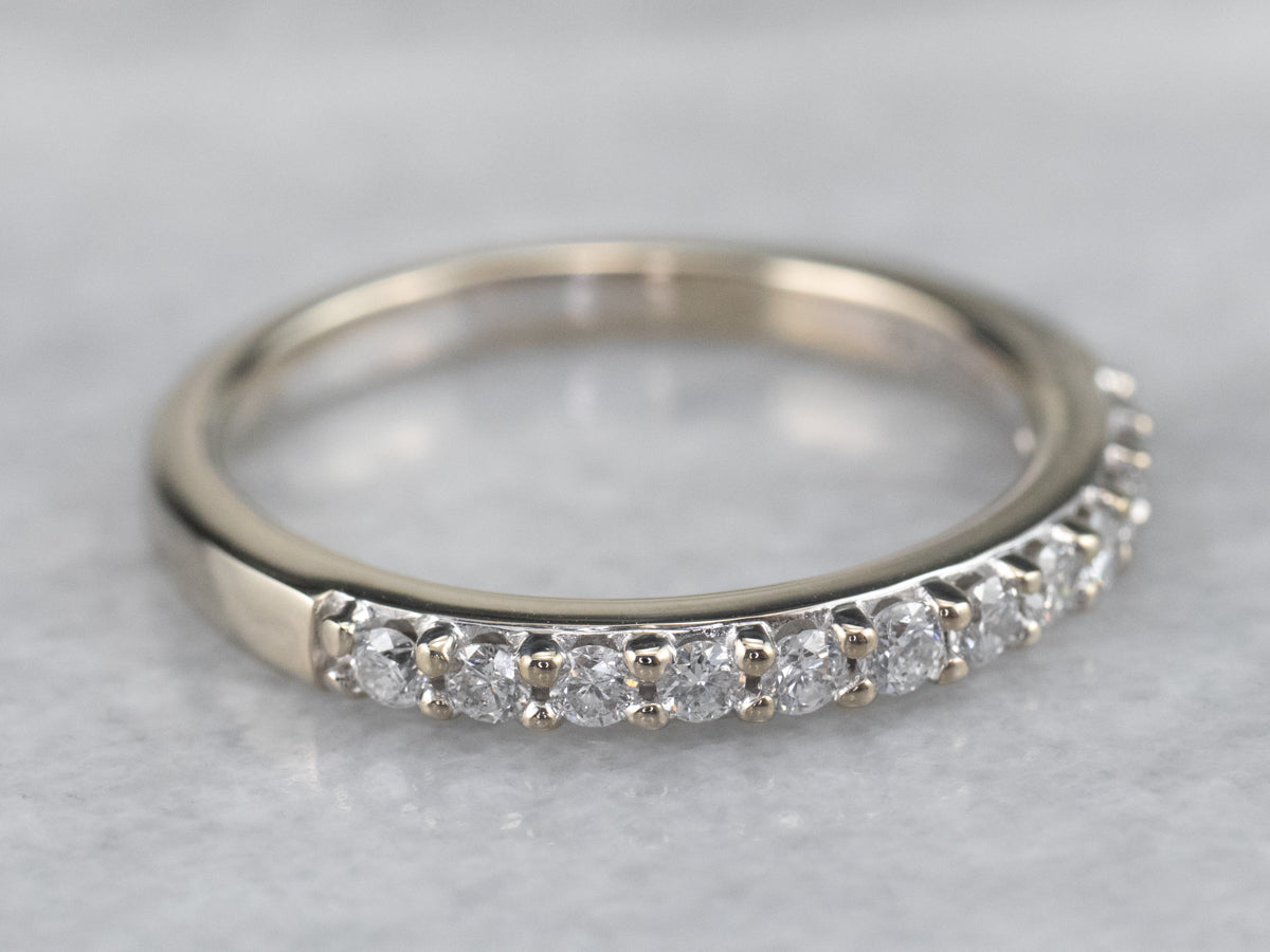 Diamond 18K White Gold Wedding Band