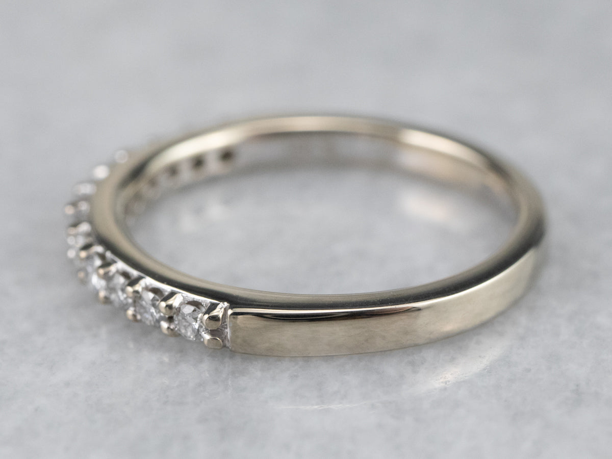 Diamond 18K White Gold Wedding Band