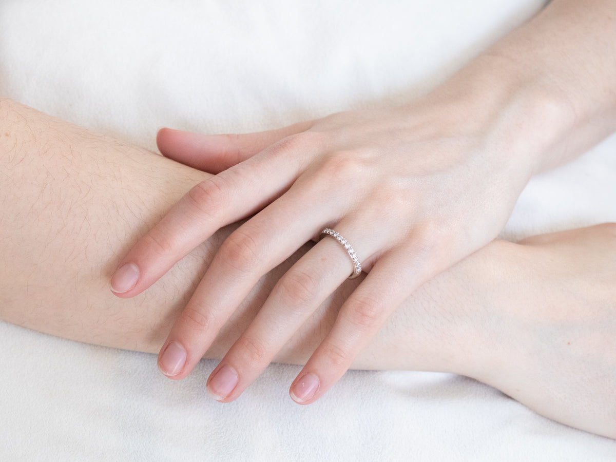 Diamond 18K White Gold Wedding Band