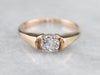 Diamond and Gold Solitaire Engagement Ring