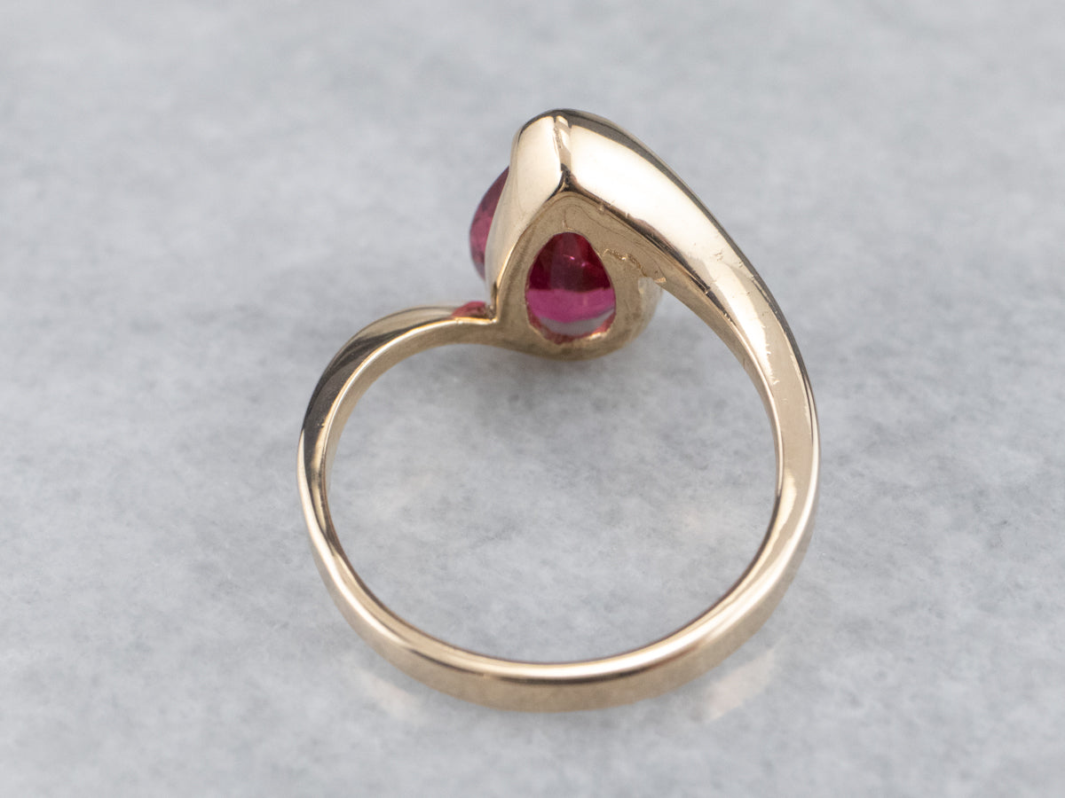 Teardrop Pink Tourmaline Bypass Ring