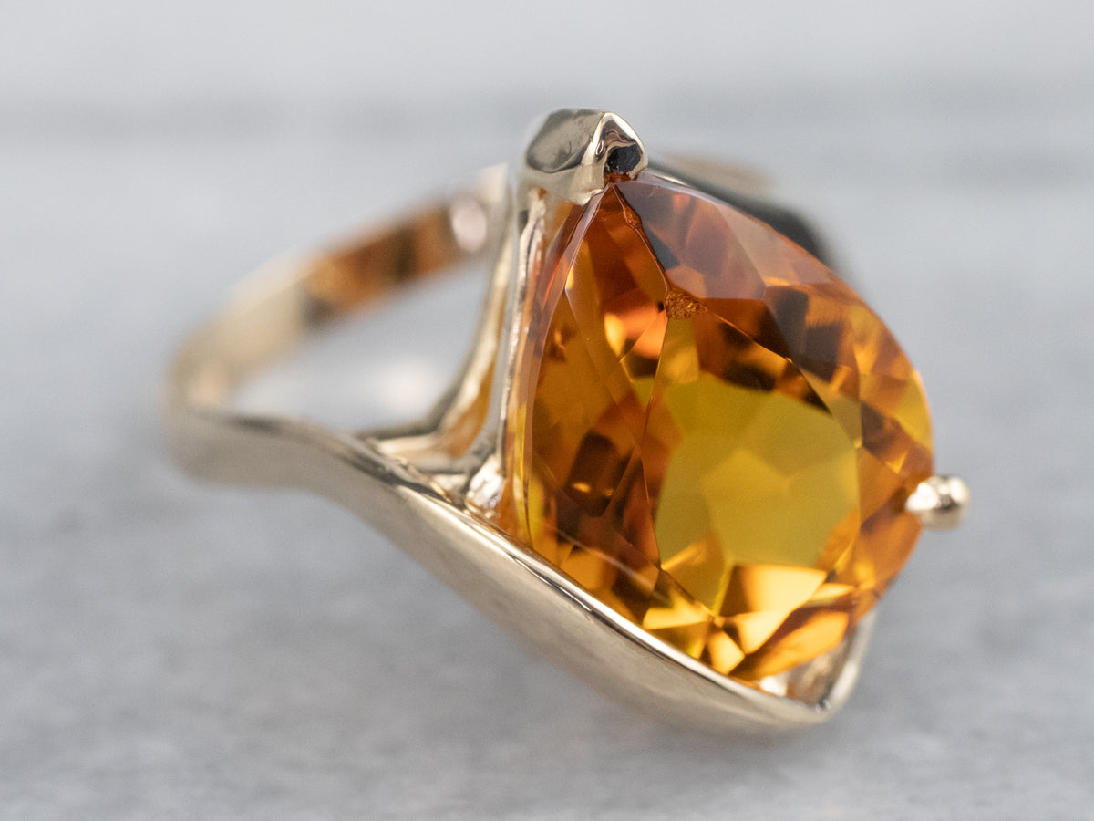 Modernist Citrine Cocktail Ring
