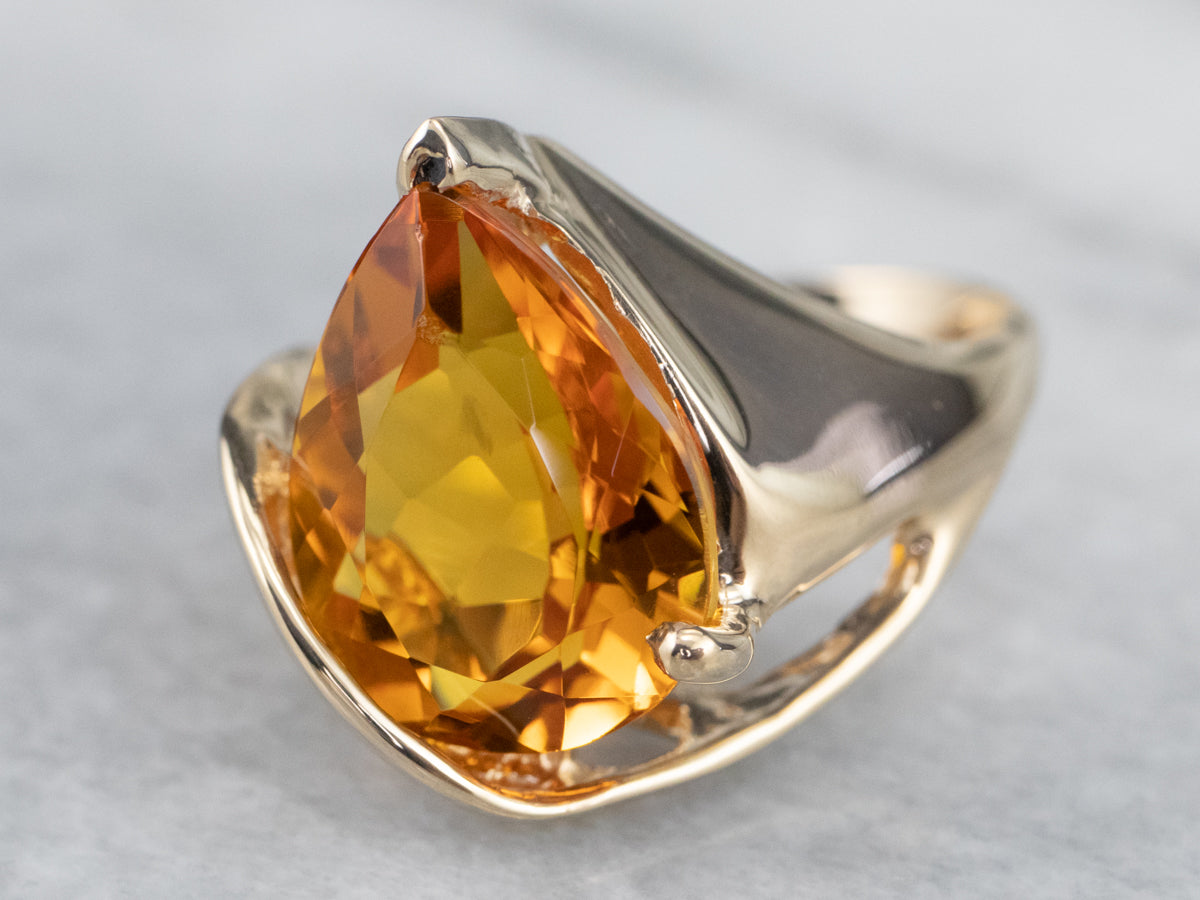 Modernist Citrine Cocktail Ring