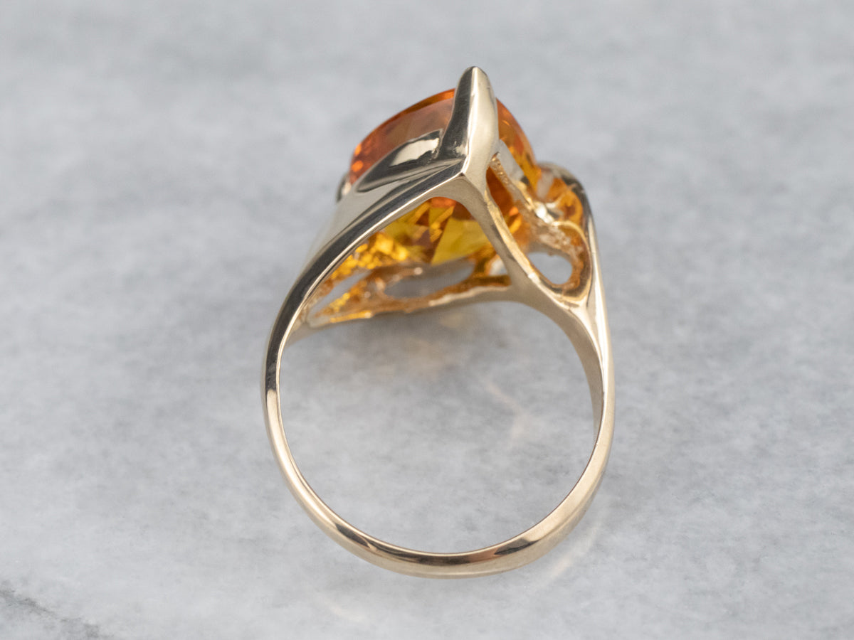 Modernist Citrine Cocktail Ring