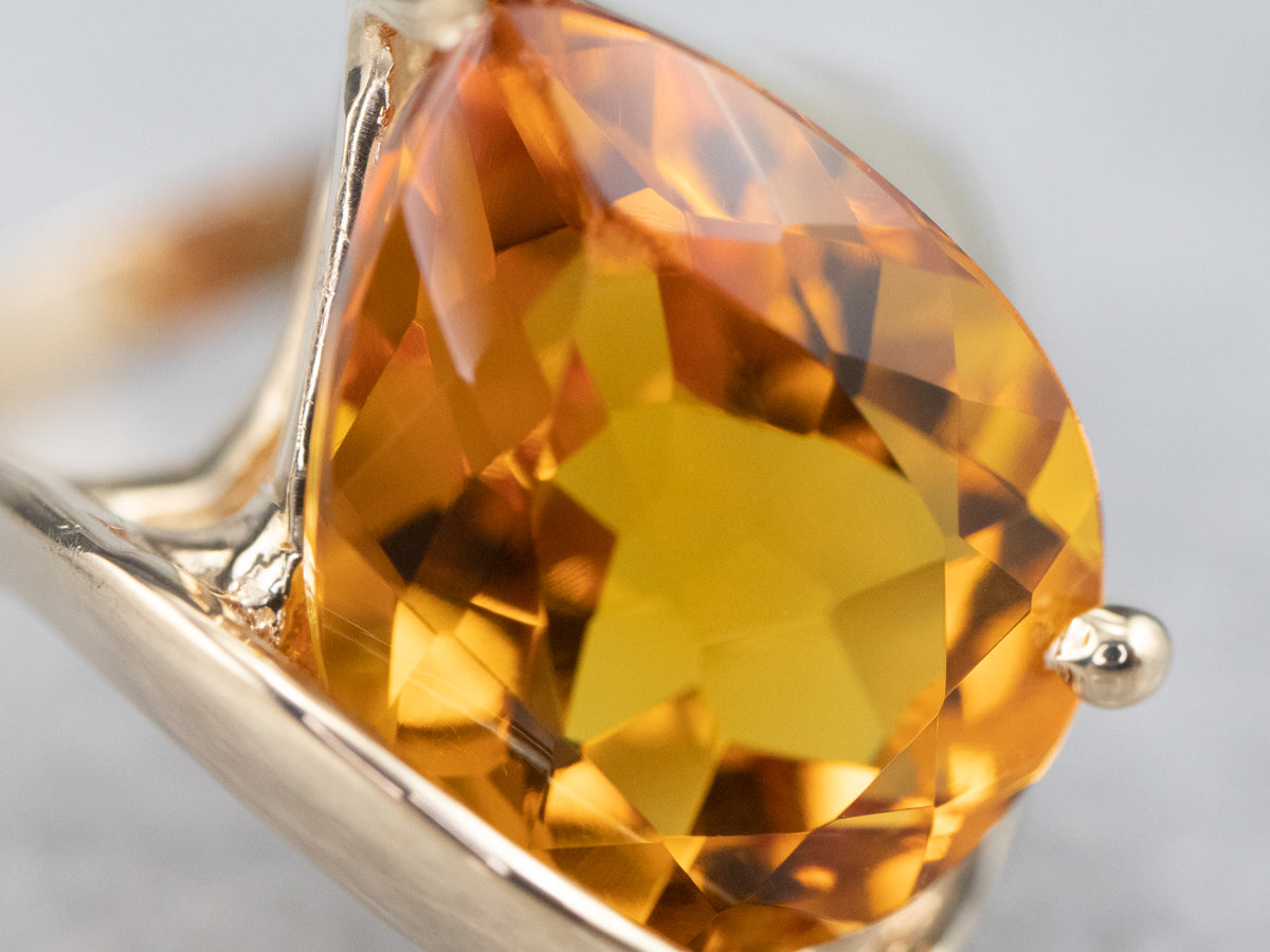 Modernist Citrine Cocktail Ring