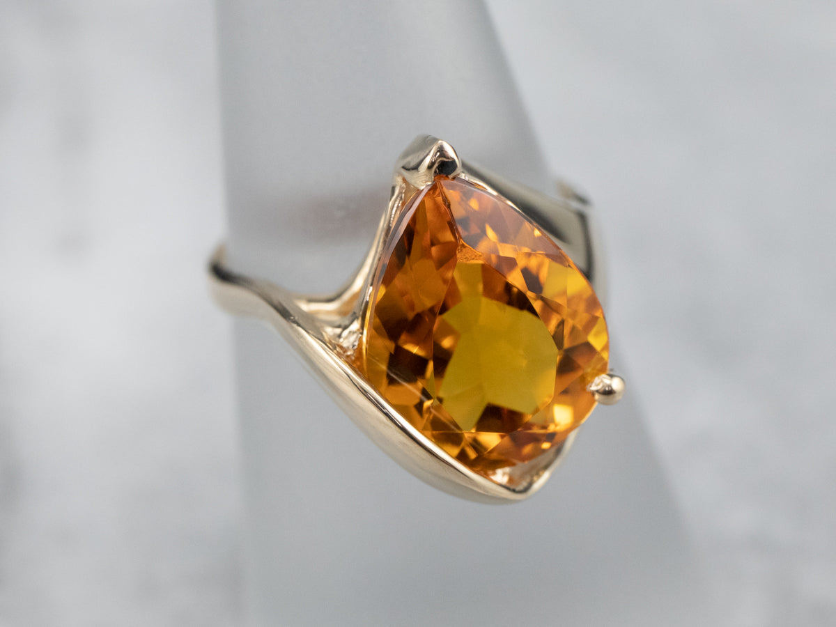 Modernist Citrine Cocktail Ring
