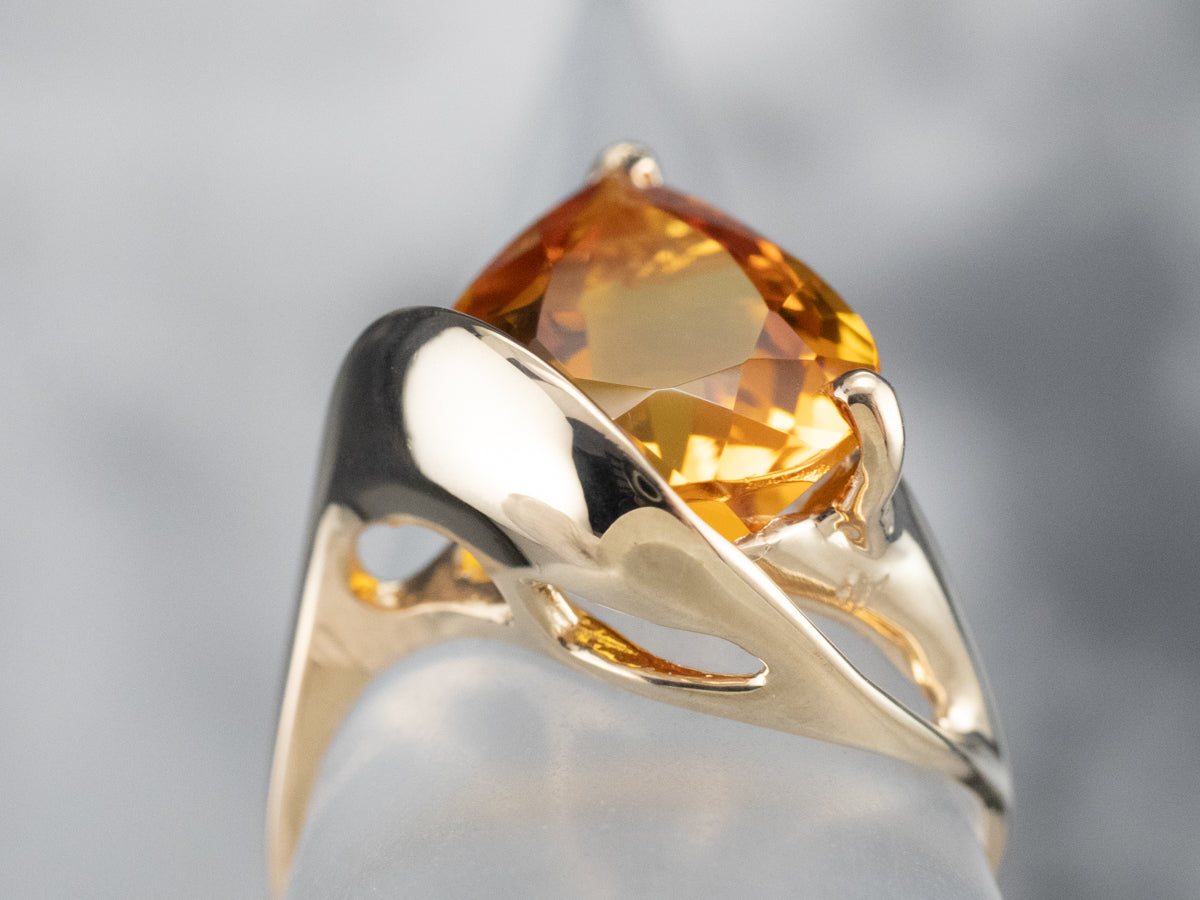 Modernist Citrine Cocktail Ring