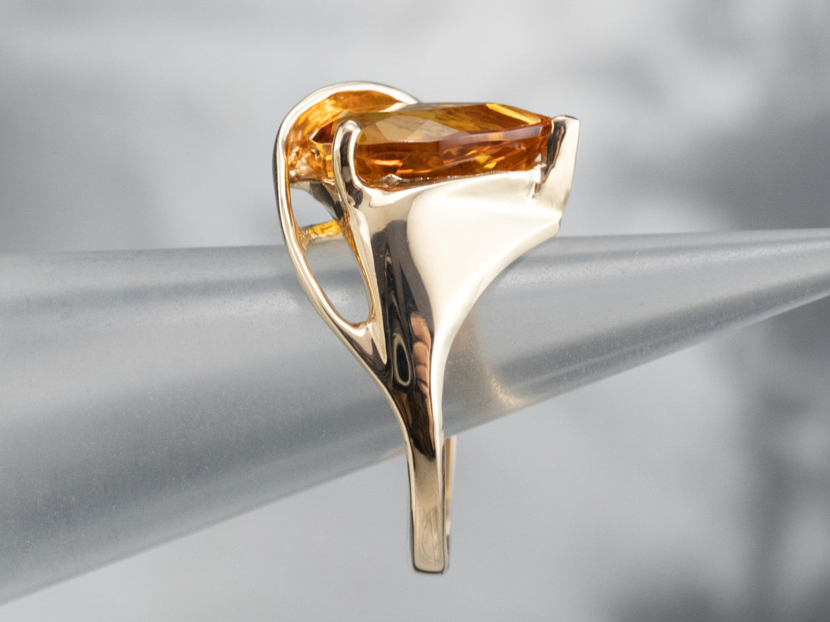 Modernist Citrine Cocktail Ring