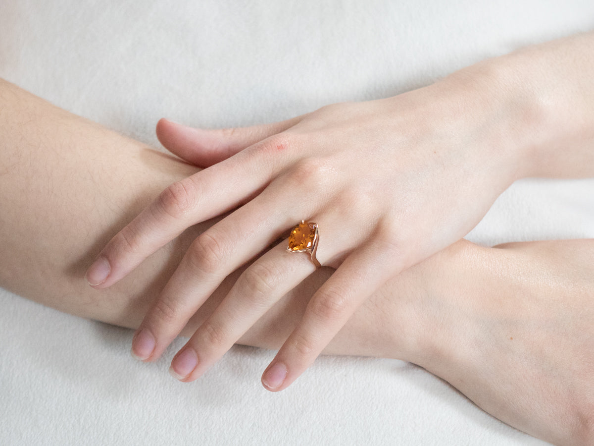 Modernist Citrine Cocktail Ring