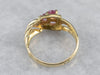 22K Gold Pink Sapphire and Diamond Ring
