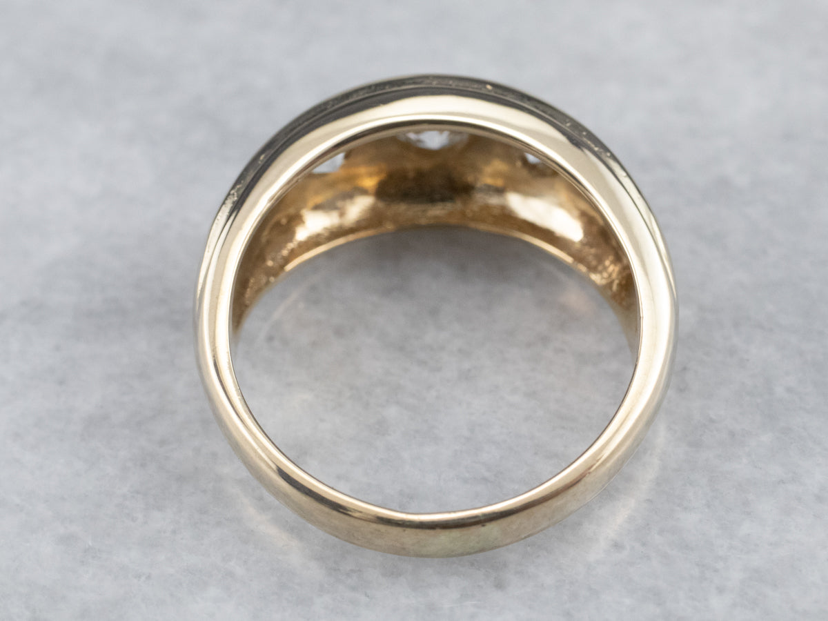 Alianza de diamantes de talla europea antigua