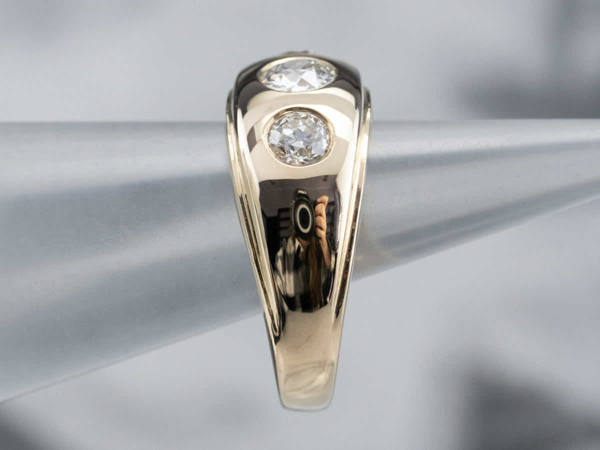 Alianza de diamantes de talla europea antigua