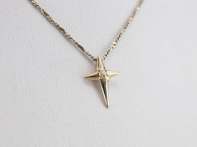 Starburst Diamond Cross Pendant