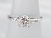 Platinum Retro Round Brilliant Diamond Engagement Ring
