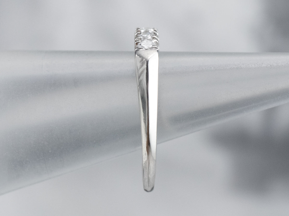 Polished Platinum and Diamond Band