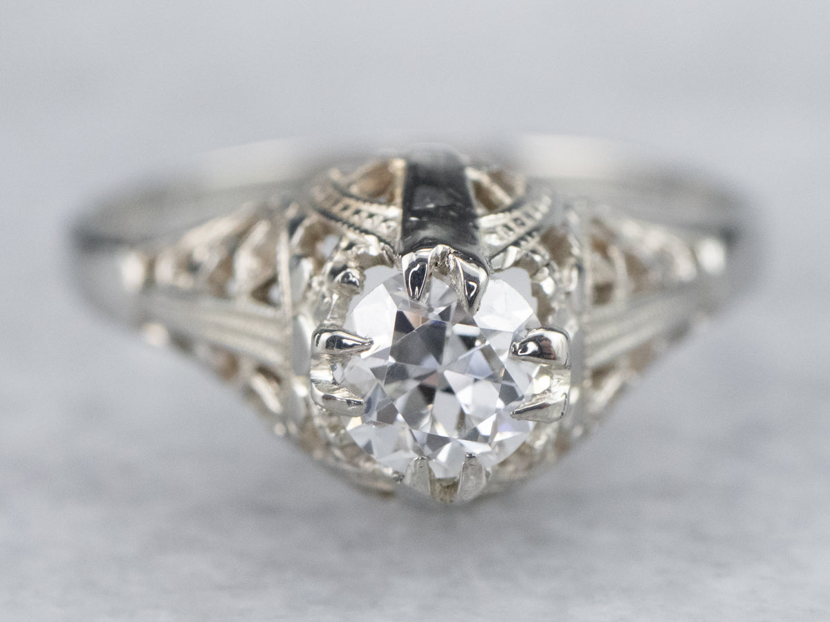 Ostby and Barton Diamond Solitaire Engagement Ring