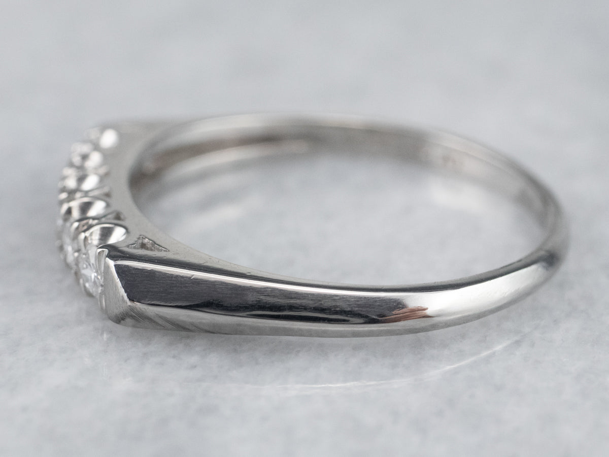 Polished Platinum and Diamond Band