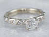 Scrolling Diamond Engagement Ring