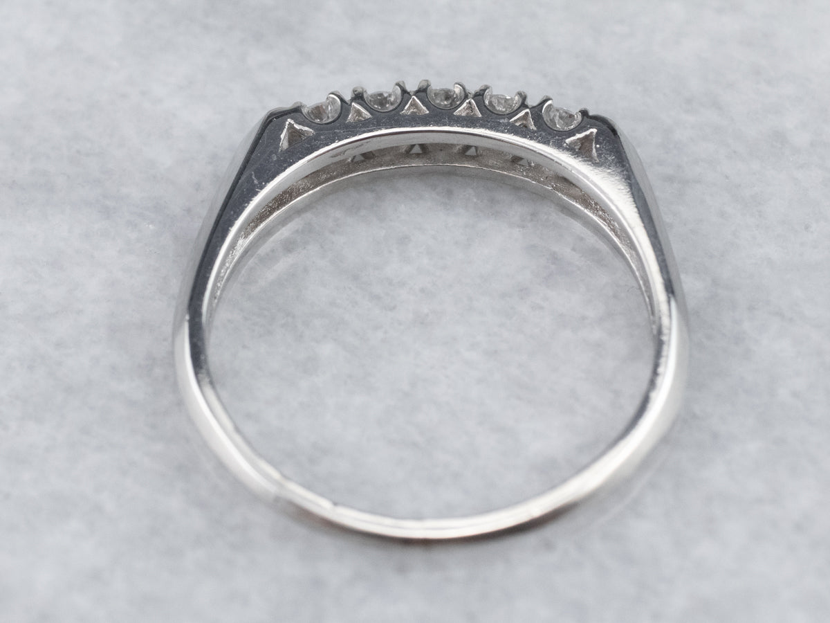 Polished Platinum and Diamond Band