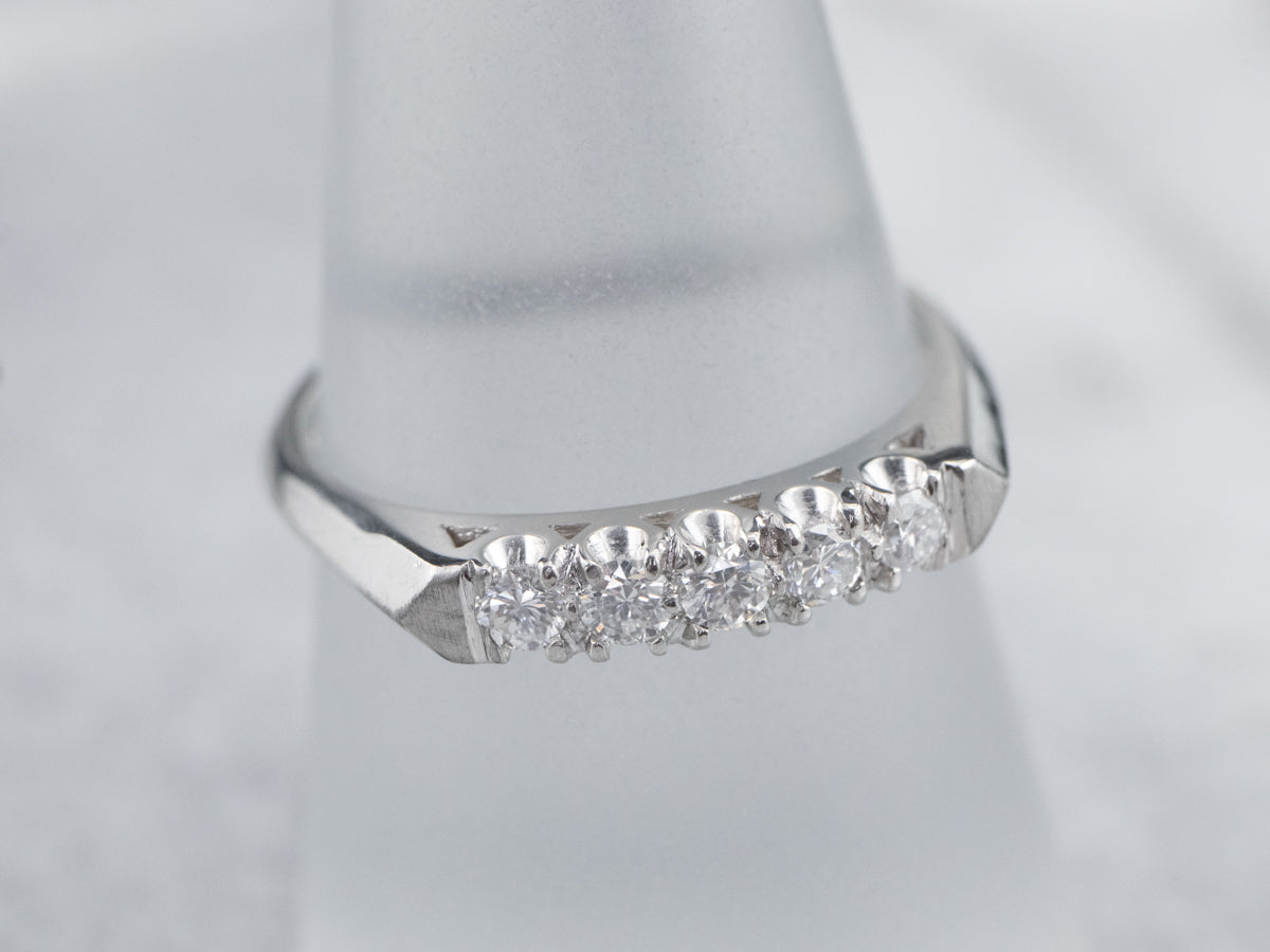 Polished Platinum and Diamond Band
