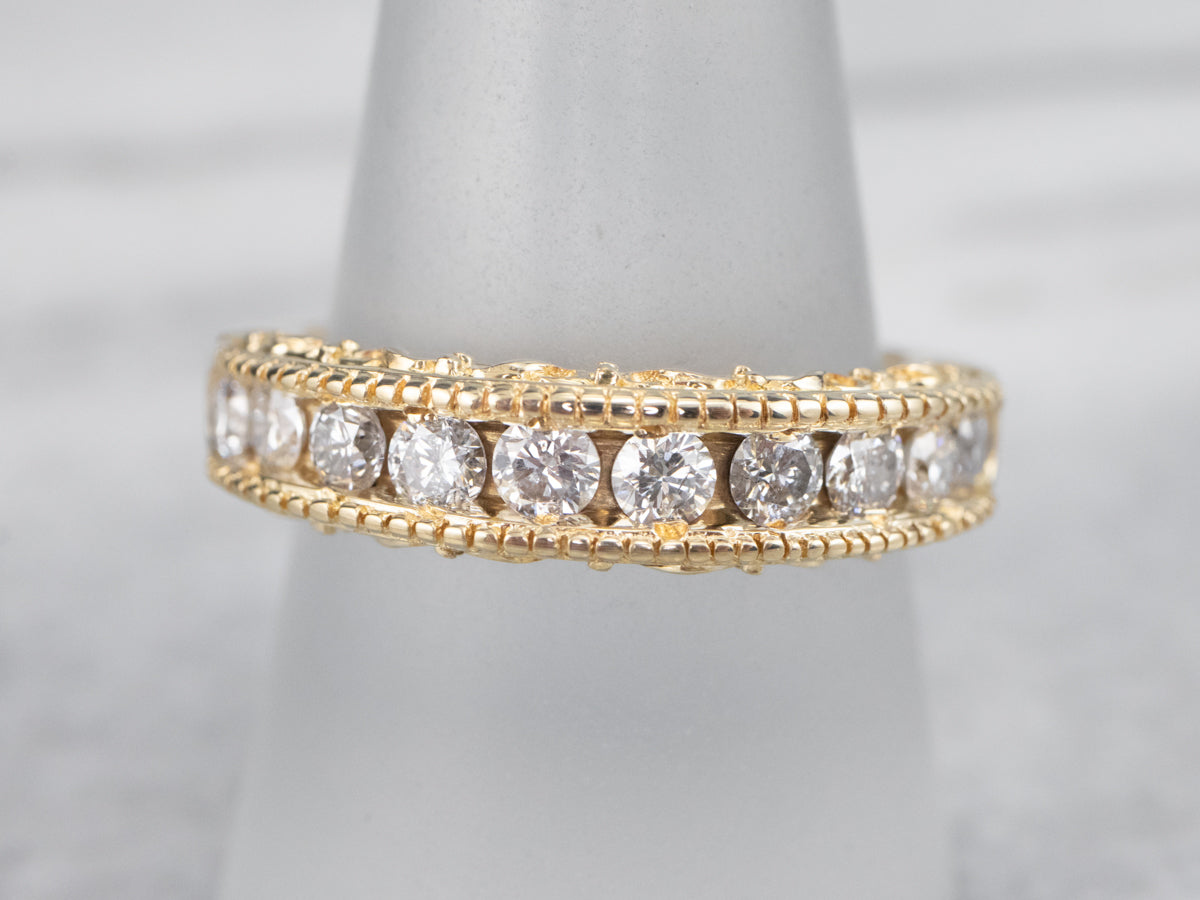 Channel Set Diamond Patterned Band