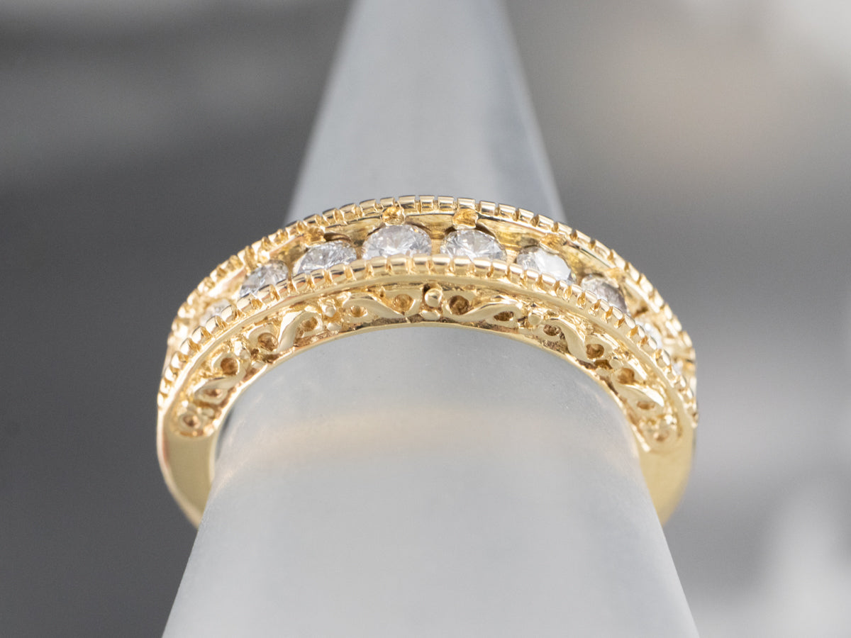 Channel Set Diamond Patterned Band