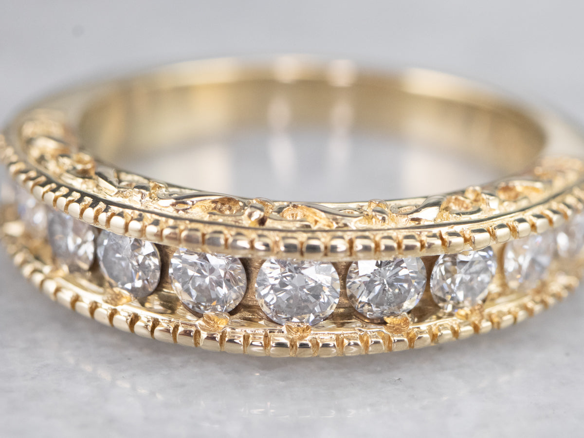 Channel Set Diamond Patterned Band