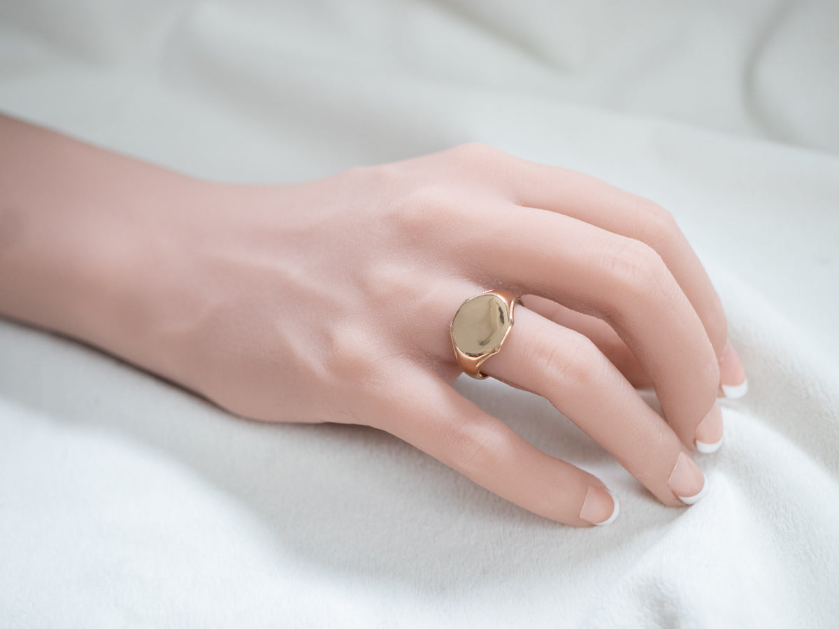 Gold Minimalist Signet Ring