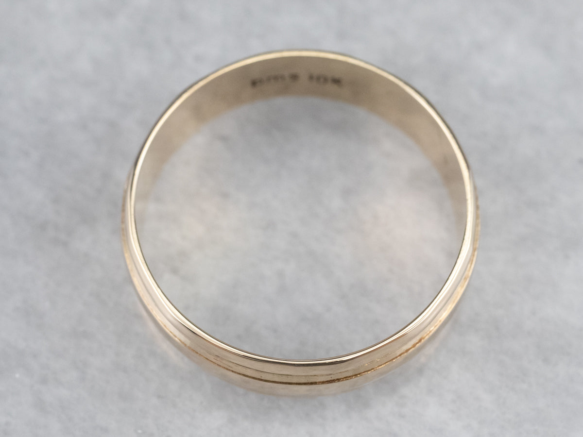 Yellow Gold Ridged Band