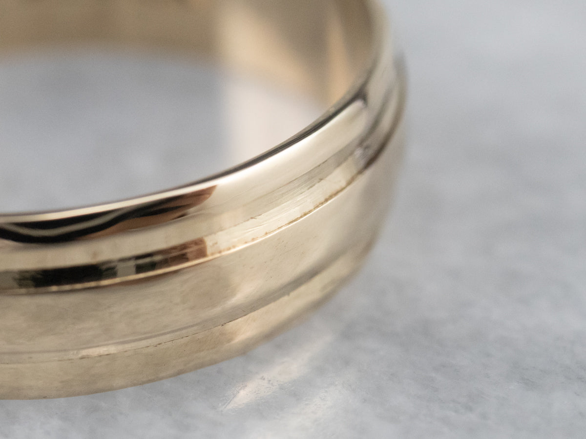 Yellow Gold Ridged Band