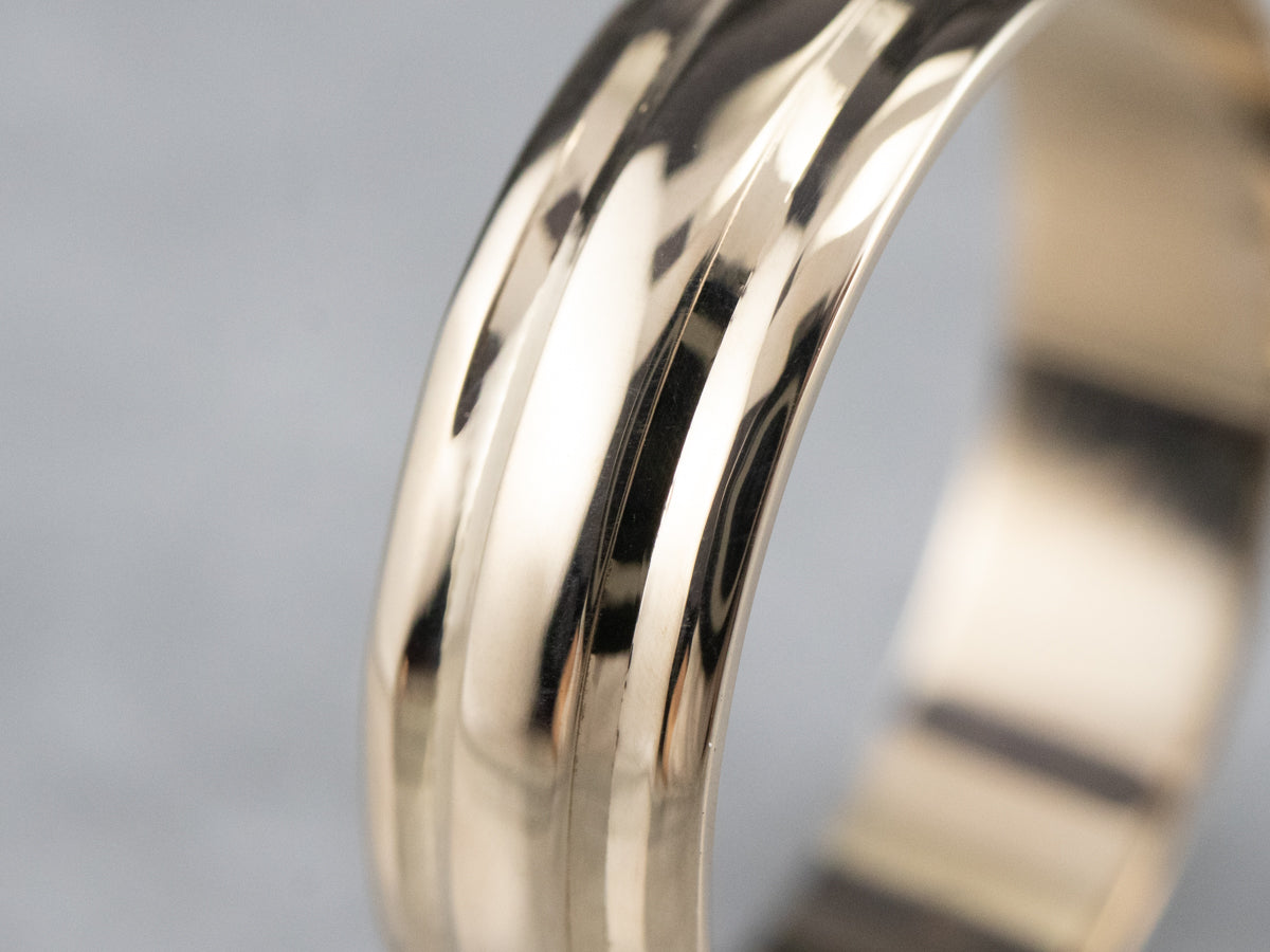 Yellow Gold Ridged Band