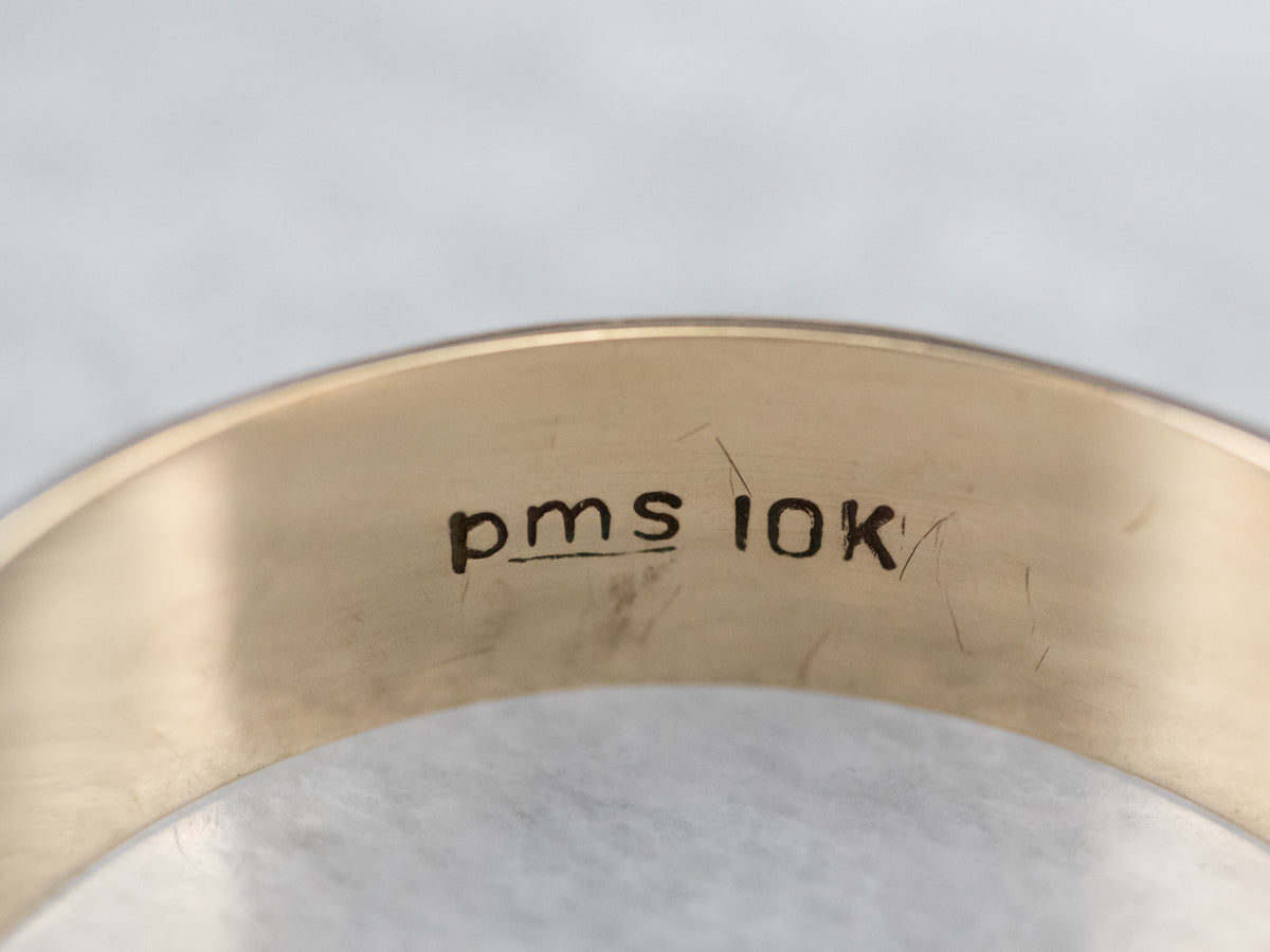 Yellow Gold Ridged Band