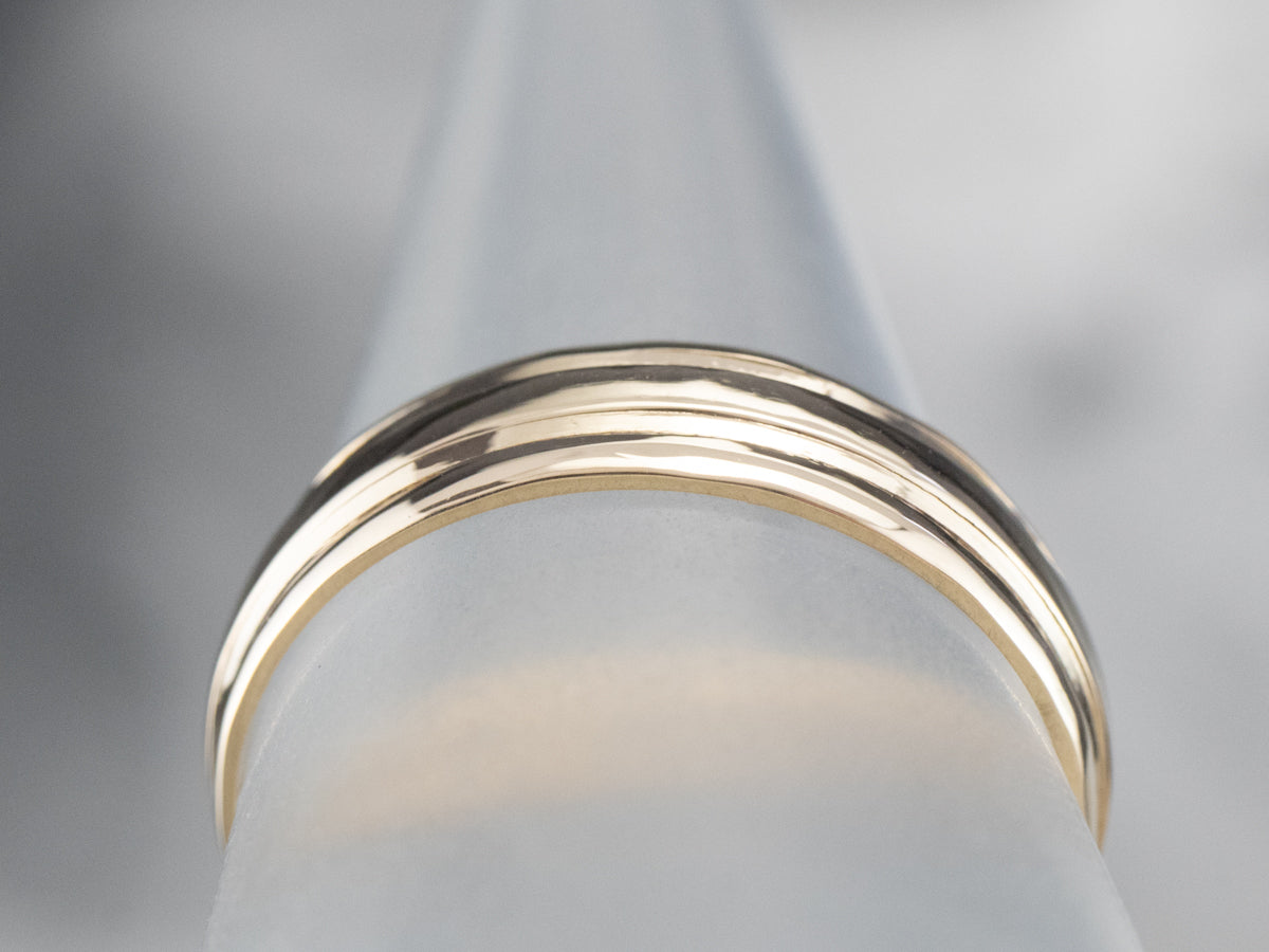 Yellow Gold Ridged Band