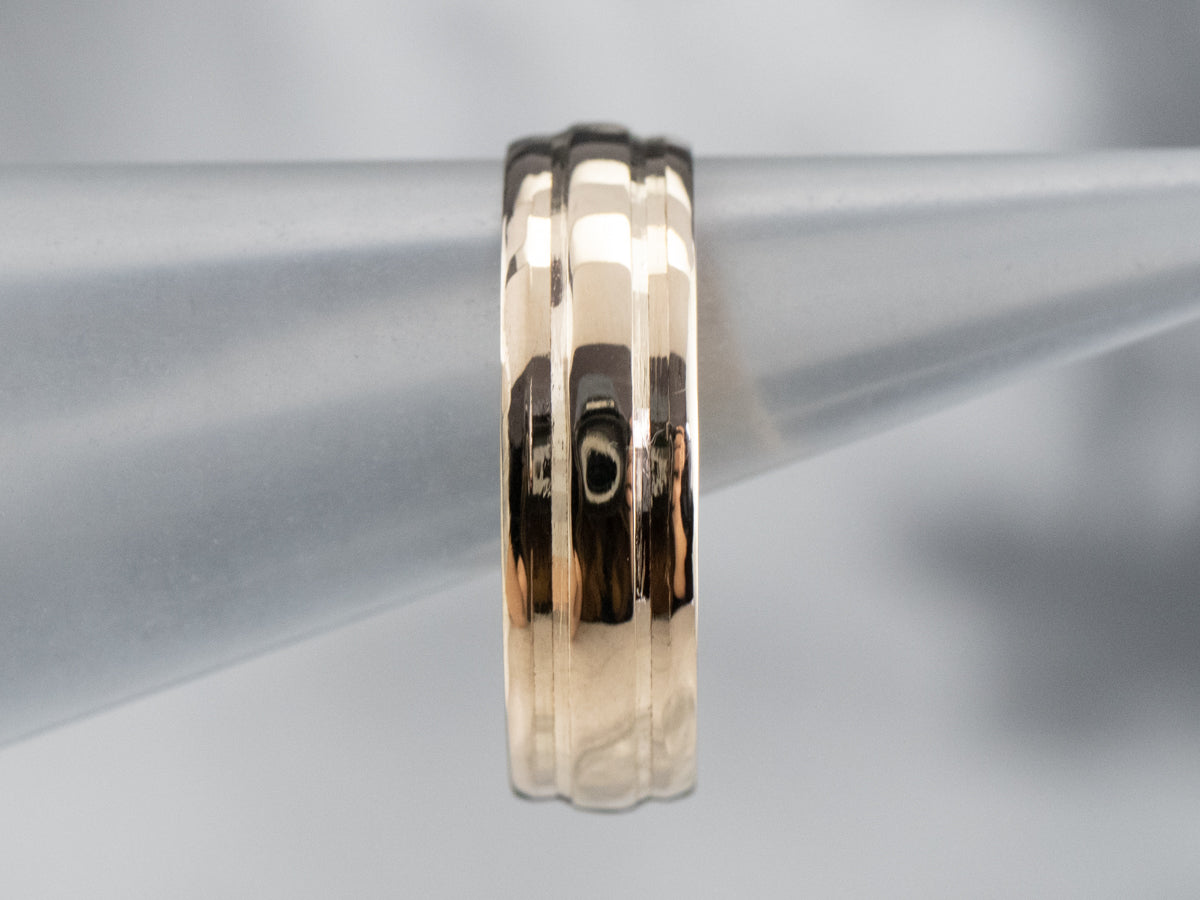 Yellow Gold Ridged Band