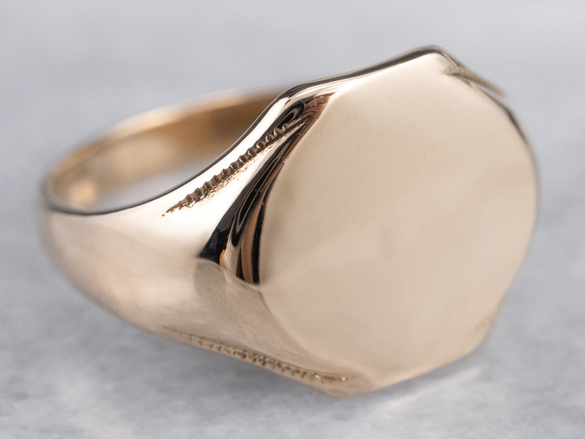 Gold Minimalist Signet Ring