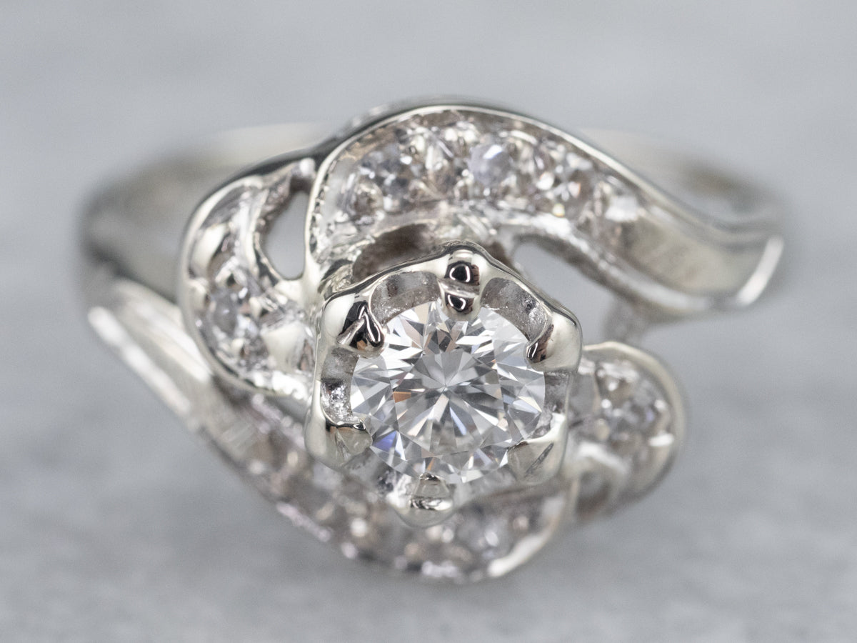 Retro Era Diamond Bypass Ring