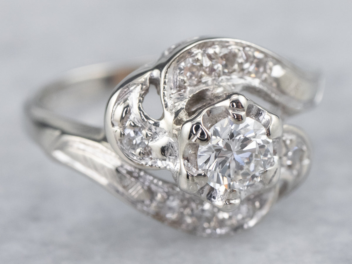 Vintage diamond bypass ring Clearance