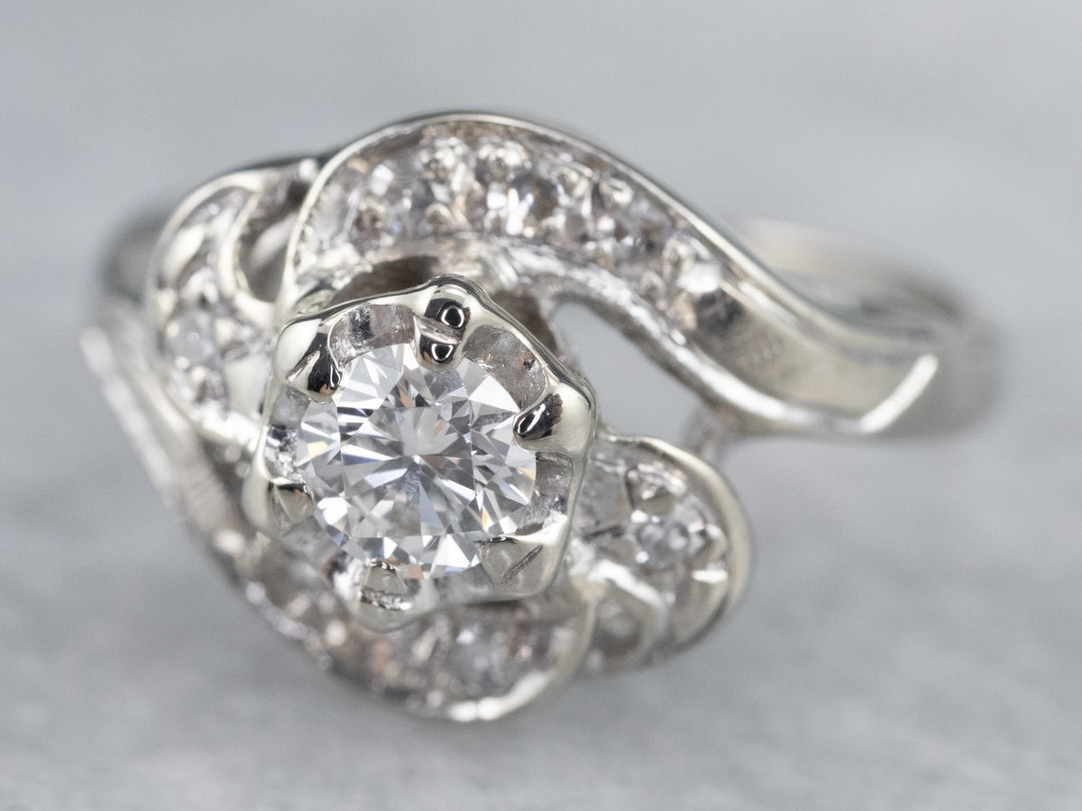 Retro Era Diamond Bypass Ring