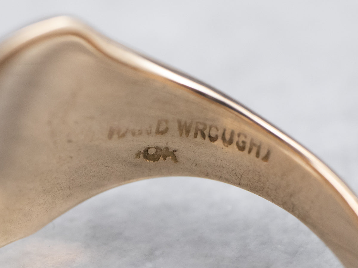 Gold Minimalist Signet Ring