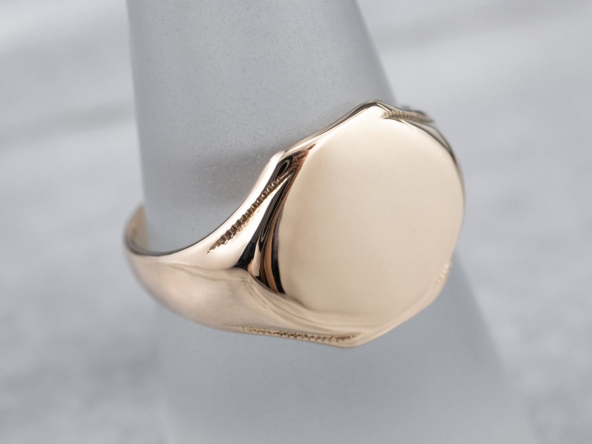 Gold Minimalist Signet Ring
