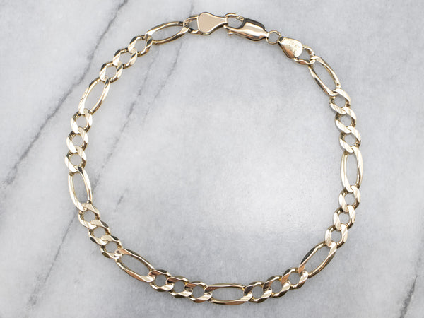 Date 1978 9ct Rosey Gold Figaro Chain Bracelet – Fetheray