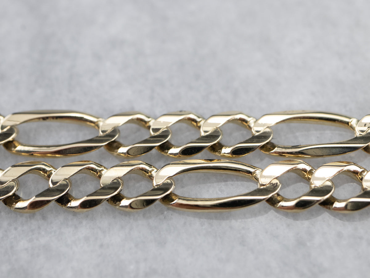 9ct Yellow Gold 1:3 Figaro Link 15.5cm ID Bracelet – Shiels Jewellers