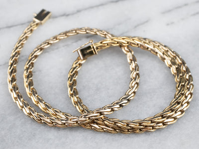 Bold Yellow Gold Woven Link Chain