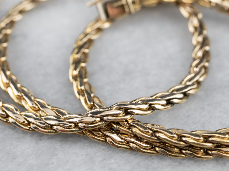 Bold Yellow Gold Woven Link Chain