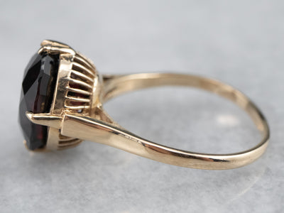 Garnet Gold Solitaire Ring
