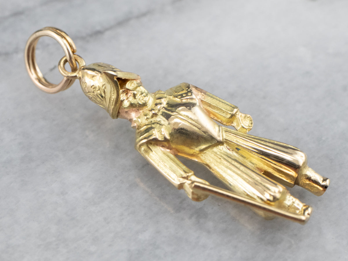18K Gold Spanish Conquistador Charm Pendant