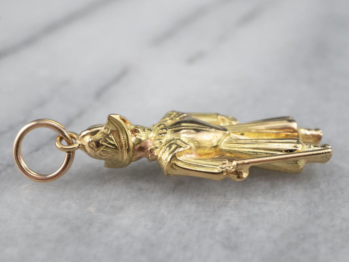 18K Gold Spanish Conquistador Charm Pendant