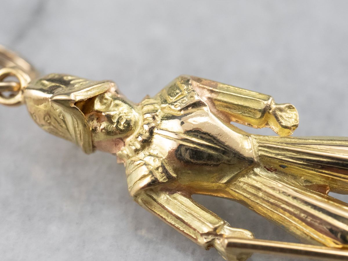 18K Gold Spanish Conquistador Charm Pendant